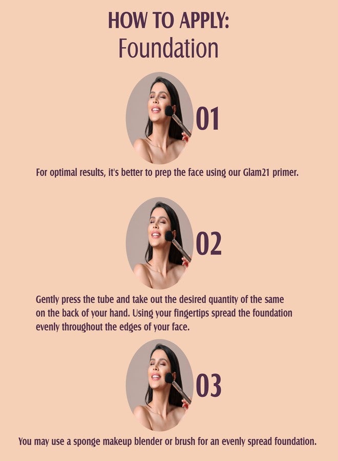 جلام 21 كريم أساس Glam21 القابل للمزج | يخفي عيوب البشرة والبقع الداكنة والخطوط الدقيقة | خفيف الوزن | مناسب لجميع ألوان البشرة | 6 درجات تناسب درجات البشرة الهندية | 50 غرام | 03- كريم فانيليا - Image 5