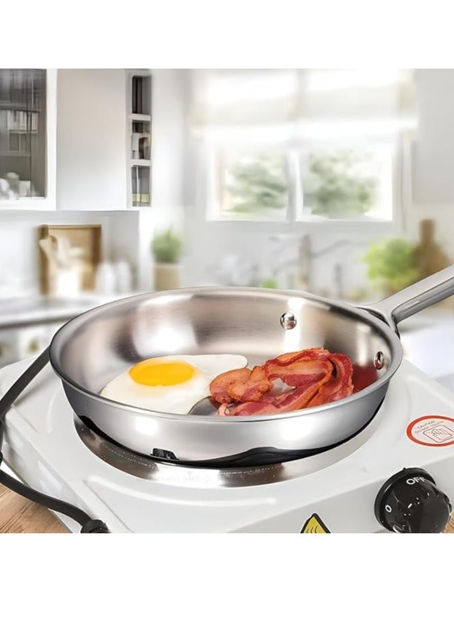 Spaceshoop Electric Hot Plate Portable Single Burner Hot Plate with Non Stick Coating Overheat Protection Designed for Indoor Outdoor Cooking (1500 W) - Image 1