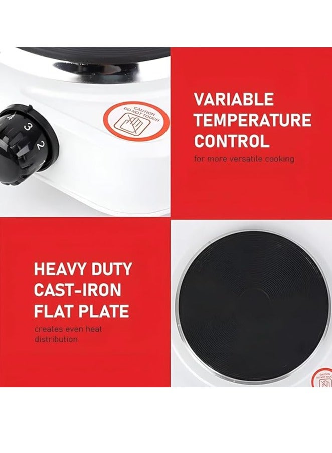 Spaceshoop Electric Hot Plate Portable Single Burner Hot Plate with Non Stick Coating Overheat Protection Designed for Indoor Outdoor Cooking (1500 W) - Image 3