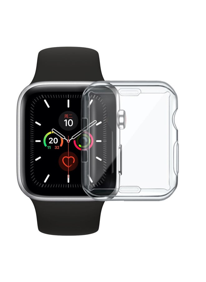 For Apple Watch 34567 Generation Transparent All-inclusive Case Iwatch Protective Case TPU Silicone Transparent Watch Case-Color:Transparent Full Package-Exterior Dimension:41MM