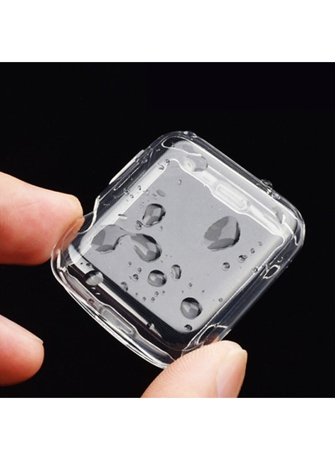 For Apple Watch 34567 Generation Transparent All-inclusive Case Iwatch Protective Case TPU Silicone Transparent Watch Case-Color:Transparent Full Package-Exterior Dimension:41MM