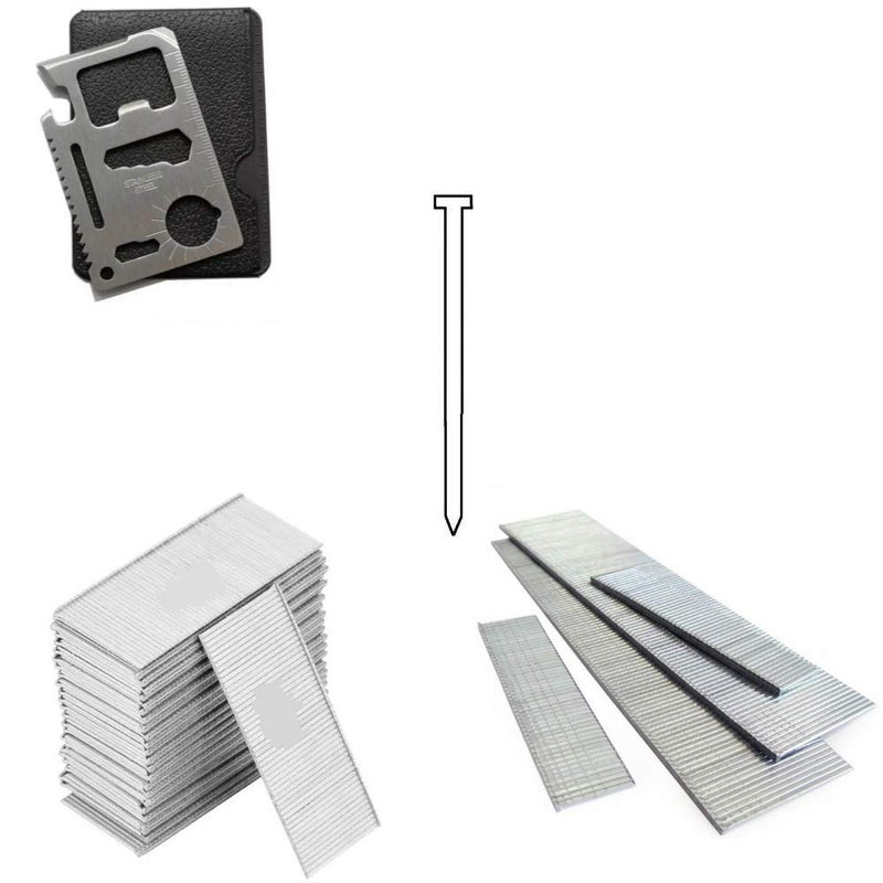 Krost 18 Gauge Galvanized Brad Nails For AirPneumaticElectric Brad Nailers With 11 in 1 Pocket Multitool F32Packing of 5000 Nails