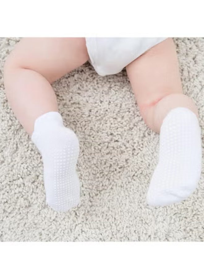 fantasize Baby Non Slip Grip Ankle Socks, with Non Skid Soles, for 1-3 years Infants Toddlers Kids Boys Girls (6Pair, White, M Size) - Image 4