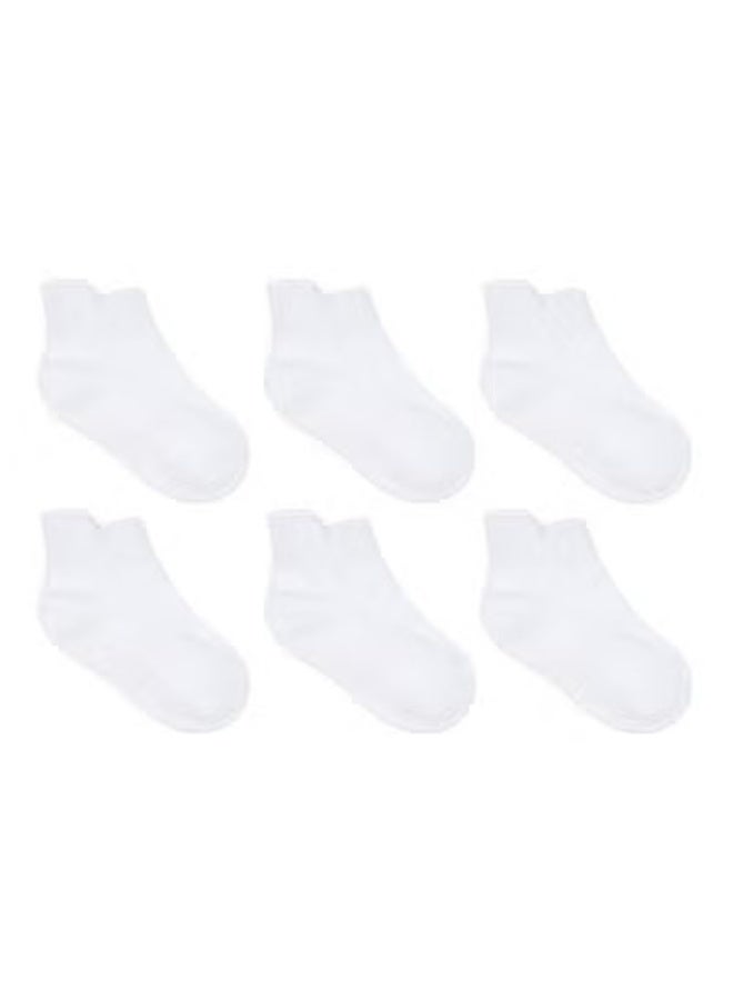 fantasize Baby Non Slip Grip Ankle Socks, with Non Skid Soles, for 1-3 years Infants Toddlers Kids Boys Girls (6Pair, White, M Size) - Image 1