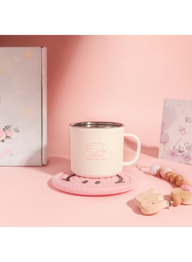 Gift Basket for Baby, Newborn Gift Set with Cute Elephant Rattle Soothing Toy Baby Blanket Moon Night Light(9 Pcs), The Best Choice for Expecting Parents Use or Gift Giving, Pink & Blue are Available - Image 5