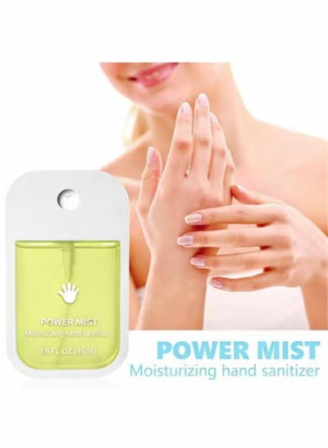 45ml Power Mist Hydrating Hand Sanitizer Spray, Gentle Moisturizing Quick Dry Disinfect Hand Spray, Yellow Portable Travel Size - Image 2