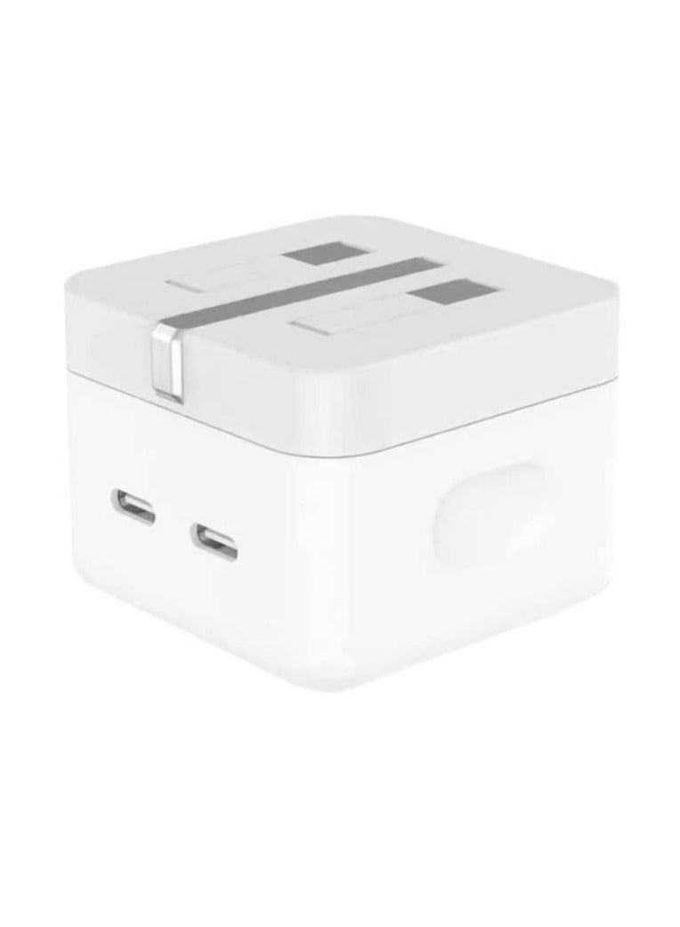 محول طاقة سريع بشاحن مزدوج 35 واط USB-C+C لهواتف آيفون 13 و14 - Image 3