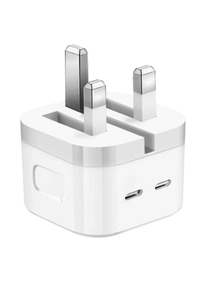 محول طاقة سريع بشاحن مزدوج 35 واط USB-C+C لهواتف آيفون 13 و14 - Image 2
