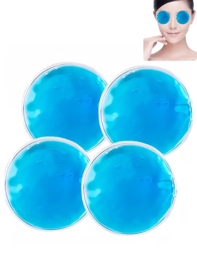Generic 4 Pcs Ice Gel Eye Pad, Reusable Hot Cold Compress, Round Eye Pack Cooling Gel Eye Pad, for Eye Fatigue, Swelling Relief  - Image 1