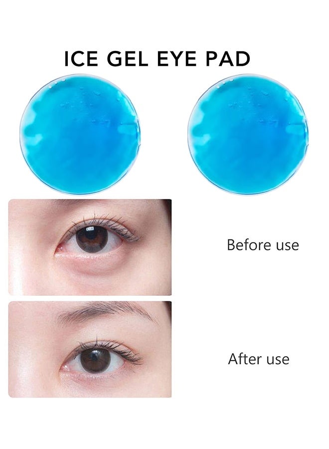 Generic 4 Pcs Ice Gel Eye Pad, Reusable Hot Cold Compress, Round Eye Pack Cooling Gel Eye Pad, for Eye Fatigue, Swelling Relief  - Image 2