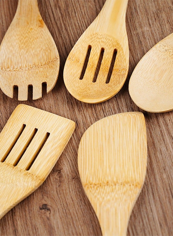 طقم أدوات مطبخ من الخيزران ملعقة للقلي ملعقة للقلي - Image 4