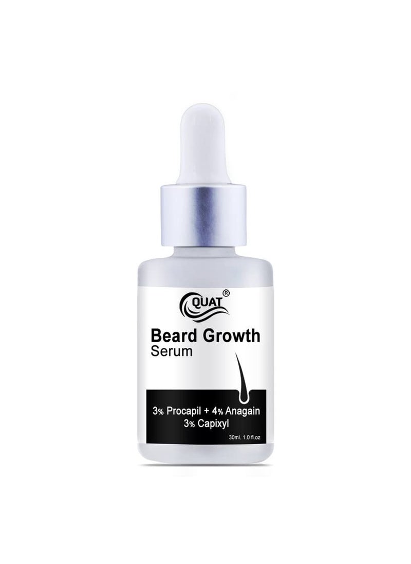 Quat Beard Growth Serum For Men 30 ml 3 Procapil 4 Anagain 3 Capixyl Daily use for Beard Softness Patchy Beard Shines Nourishes Beard All Day Moisturization