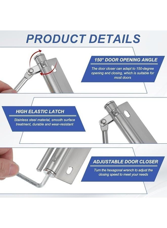 قفل باب اوتوماتيكي ، قفل باب شديد التحمل قابل للتعديل مزود بنابض مع مفتاح الين ومسامير، اغلاق ذاتي للابواب السكنية والتجارية والعواصف والداخلية والستائر - Image 4