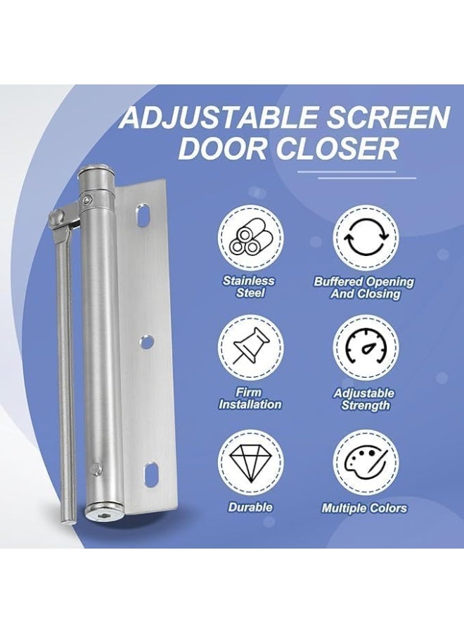 قفل باب اوتوماتيكي ، قفل باب شديد التحمل قابل للتعديل مزود بنابض مع مفتاح الين ومسامير، اغلاق ذاتي للابواب السكنية والتجارية والعواصف والداخلية والستائر - Image 3