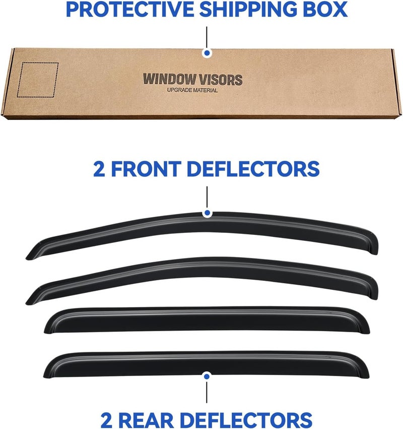 YQAUTEC Window Visors Rain Guards for 2004-2009 Dodge Durango & 2007-2009 Chrysler Aspen - Image 5