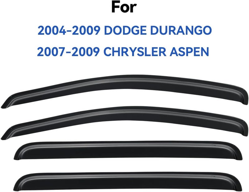 YQAUTEC Window Visors Rain Guards for 2004-2009 Dodge Durango & 2007-2009 Chrysler Aspen - Image 2