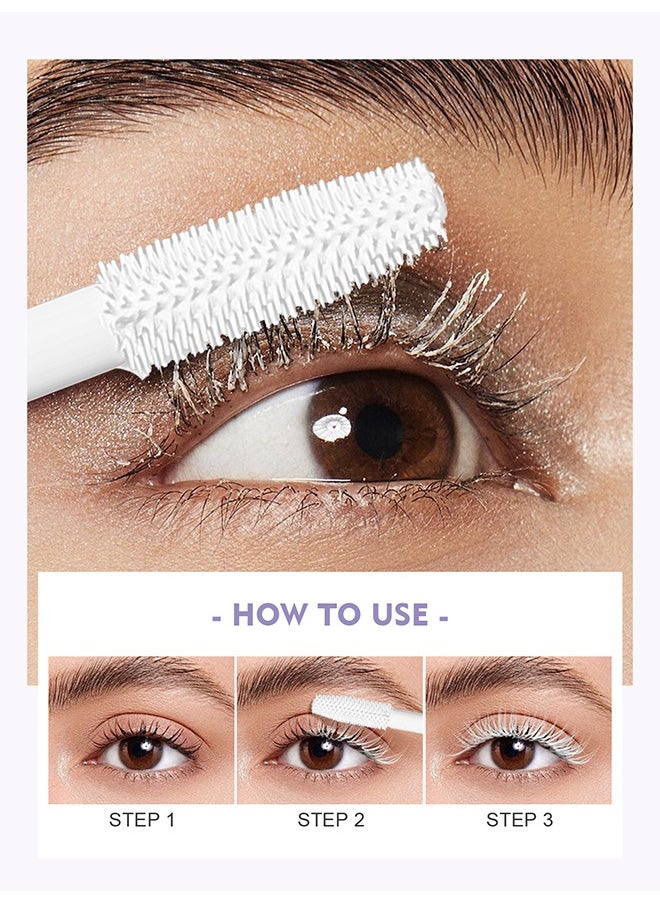 Maxfine - Mascara Volume Lengthening，5D Silk Fiber Mascara with Folding Eyelash Comb Brush,Liquid Colored Mascara Lash Extensions,Waterproof, Sweat-proof, Non-blooming, Long and Multi-color Base#03 - Image 1