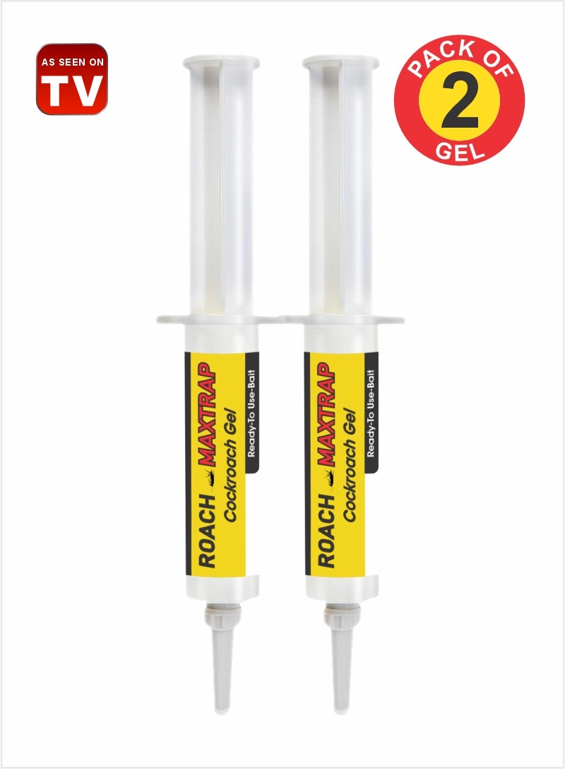 AS SEEN ON TV Roach Maxtrap 10g Gel - Fast-Acting Cockroach Control Pack Of 2