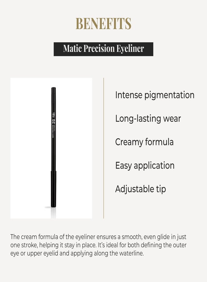SALERM - Eyeliner Pencil - Matic Precision Eyeliner - Black Color - Intense Pigmentation - Long-Lasting - Creamy Formula - Easy Application - Adjustable Tip - Sharpener Included - Image 3