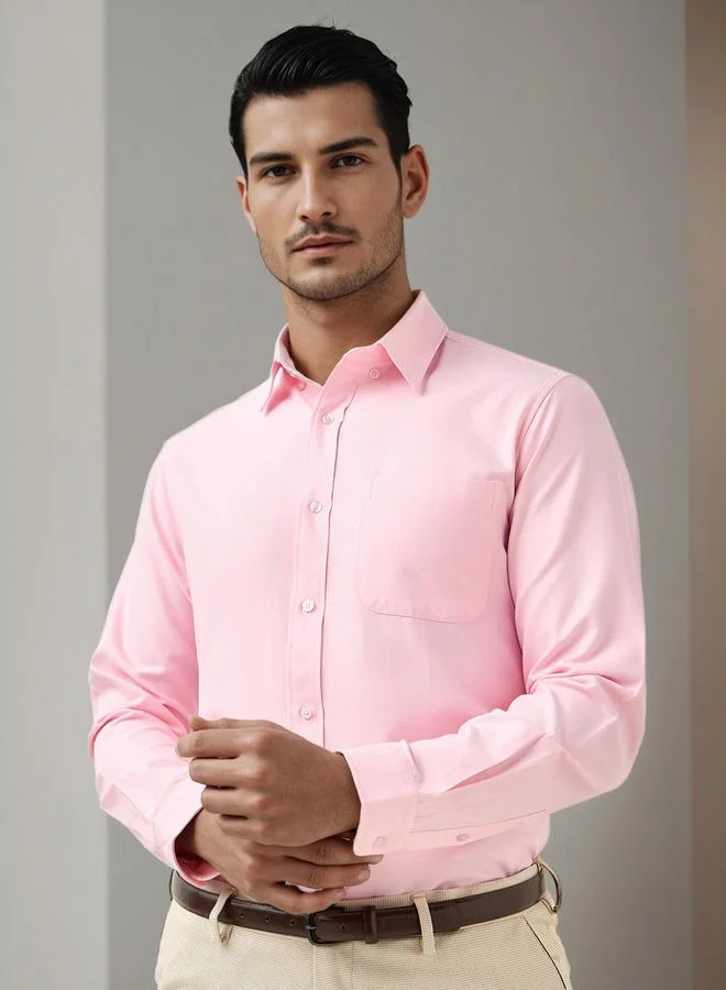 Splash FAV Men Regular Fit Button-Down Collar Long Sleeves Oxford Shirt with Pocket