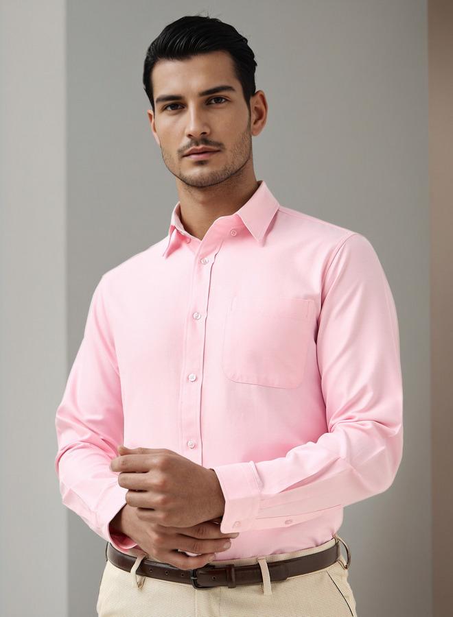 سبلاش فيڤ قميص أكسفورد رجالي بياقة بأزرار وأكمام طويلة وجيب - Image 1