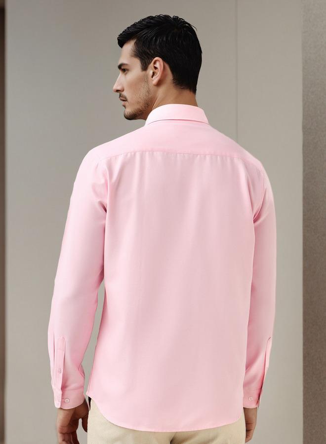 سبلاش فيڤ قميص أكسفورد رجالي بياقة بأزرار وأكمام طويلة وجيب - Image 3