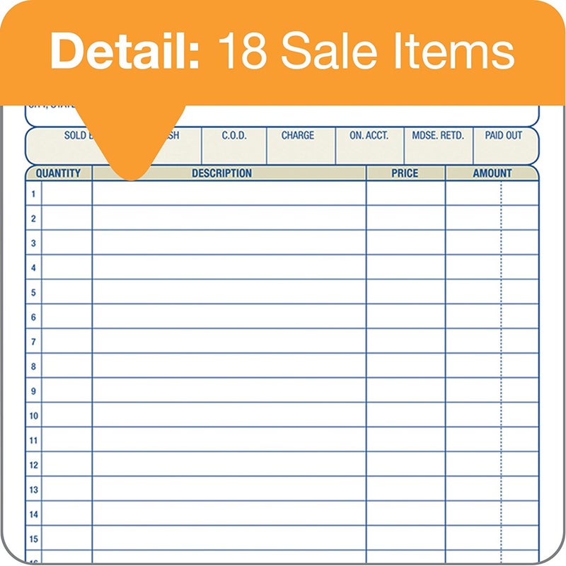 Adams Sales Order Book, 2-Part, Carbonless, White/Canary, 5-9/16 x 8-7/16 Inches, 50 Sets per Book (DC5805) (20) - Image 5