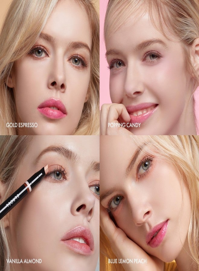 ELROEL Blanc Double Shadow Stick - 48HR Long Lasting Dual-Tone Eye Shadow Pencil - Combines Glitter w/Soft Matte or Shimmer - Waterproof & Smudge-Proof Eyeshadow Makeup 0.05 oz (#01 Gold-Espresso) - Image 4