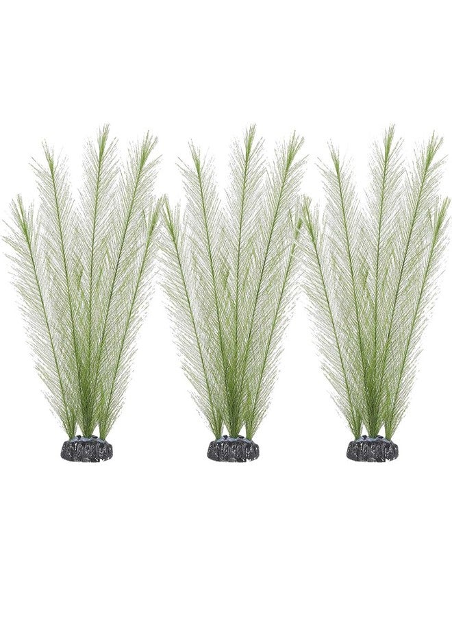 Norgail 3 Pcs Fish Tank Aquarium Decorations Artificial Plants, Plastic Artificial Water Plants for Aquarium, Green, 7.5" - Image 2