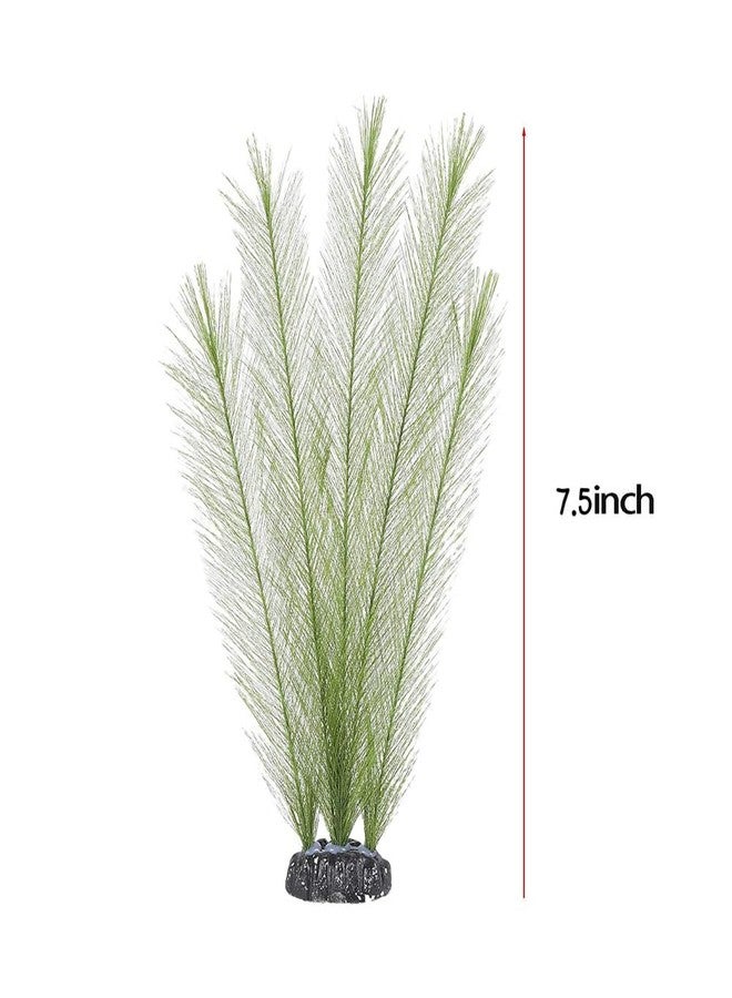 Norgail 3 Pcs Fish Tank Aquarium Decorations Artificial Plants, Plastic Artificial Water Plants for Aquarium, Green, 7.5" - Image 3