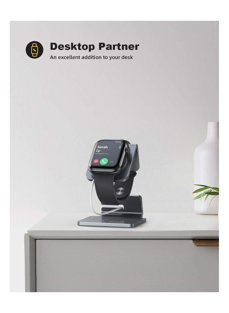 SYOSI - Apple Watch Charging Stand, Charging Dock Station Apple Watch Display Watch Docking Station Universal Compatibility for Apple Watch Series 7/SE 45mm 41mm Series 6/5/4/3/2/1 / 44mm/42mm/40mm/38mm, Gary - Image 1