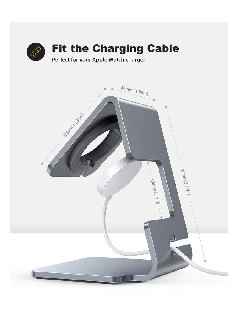 SYOSI - Apple Watch Charging Stand, Charging Dock Station Apple Watch Display Watch Docking Station Universal Compatibility for Apple Watch Series 7/SE 45mm 41mm Series 6/5/4/3/2/1 / 44mm/42mm/40mm/38mm, Gary - Image 1