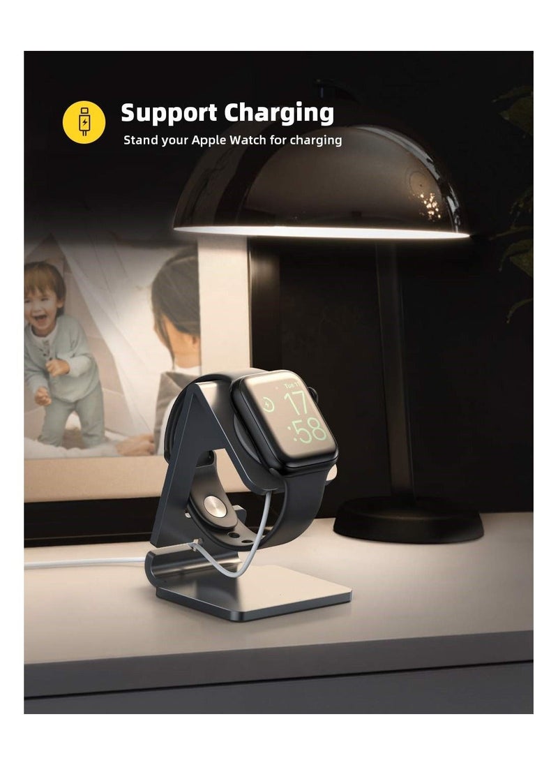 SYOSI - Apple Watch Charging Stand, Charging Dock Station Apple Watch Display Watch Docking Station Universal Compatibility for Apple Watch Series 7/SE 45mm 41mm Series 6/5/4/3/2/1 / 44mm/42mm/40mm/38mm, Gary - Image 1