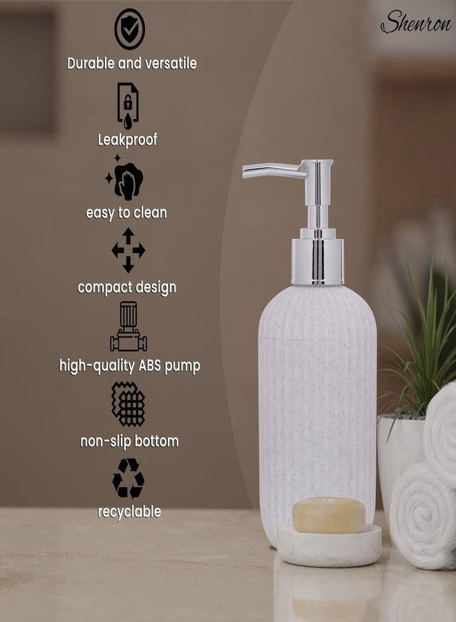 Shenron Liquid Soap Dispenser for Wash Basin & Bathroom, Soap Dispenser with Pump, Countertop Replacement Refill, 250 ML Empty Refillable Dispenser Bottle (Black & White, Set of 2) - Image 3