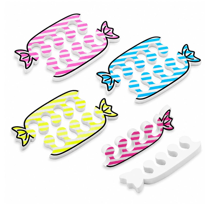 Pedicure Toe Separator - Set of 2 Pieces, Soft Foam Pedicure Spacers with Candy Shape, Comfortable Nail Polish Tool for Neat Manicure and Toenail Care, Assorted Color - Image 4