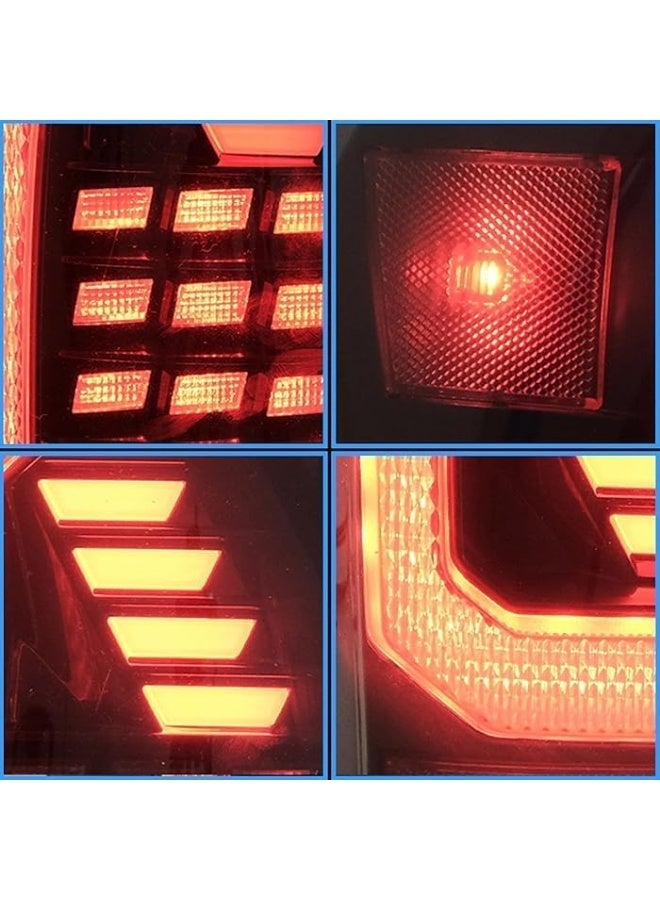 LED Tail Lights Compatible with Tacoma 2016-2020 w/Dynamic Animation DRL w/Red Sequential Turn Signal, Smoked/Tinted, Driver & Passenger Sides(Black Smoked) - Image 2