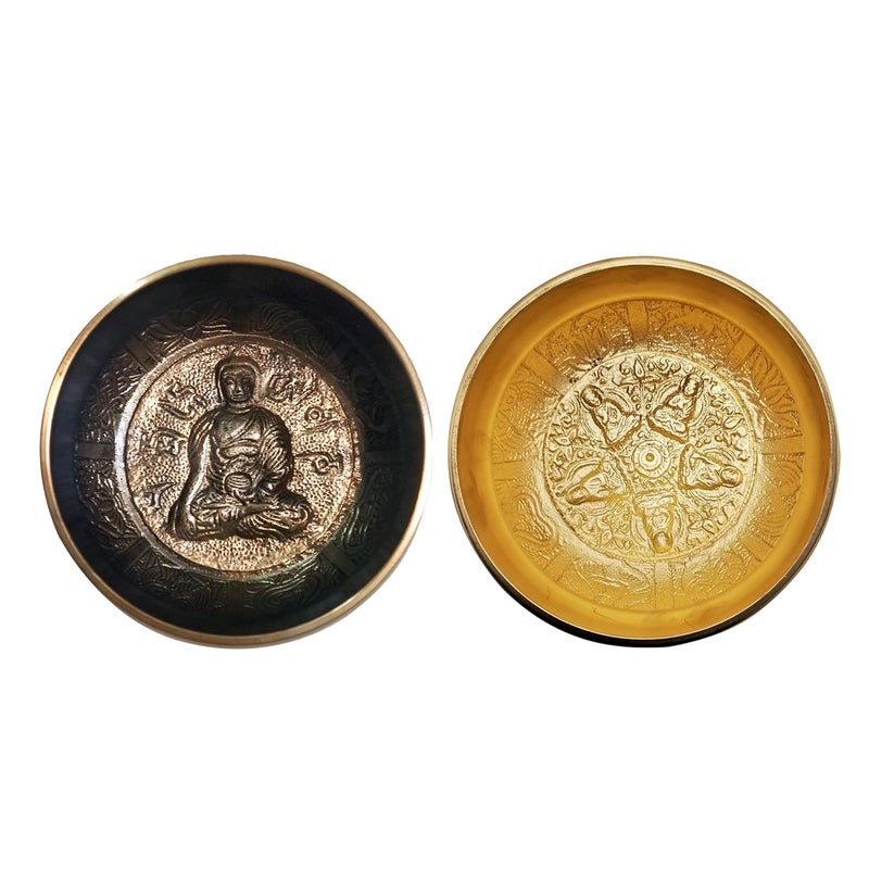 Uv Creation Tibetan Singing Bowl 4" Meditation Bowl With Gautam Buddha Design Material Brass - Image 3