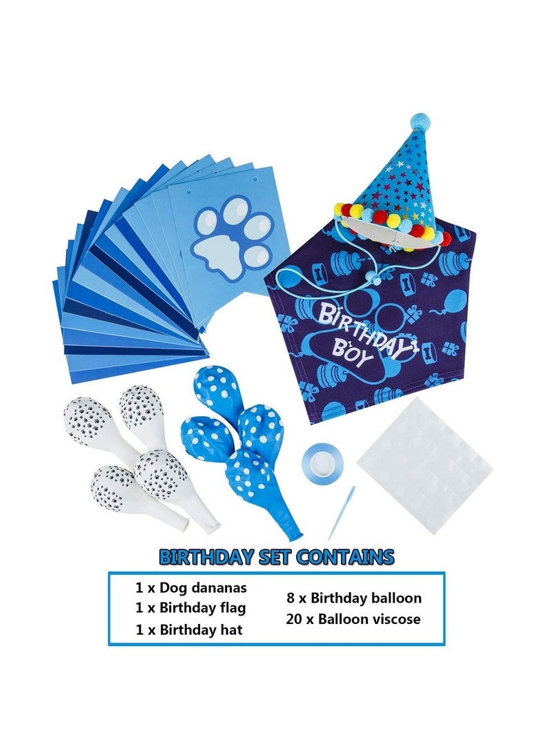 Generic Dog Birthday Bandana Dog Birthday Boy Hat Scarfs Flag Balloon with Cute Doggie Birthday Party Supplies Decorations(11-Piece Set)  - Image 4