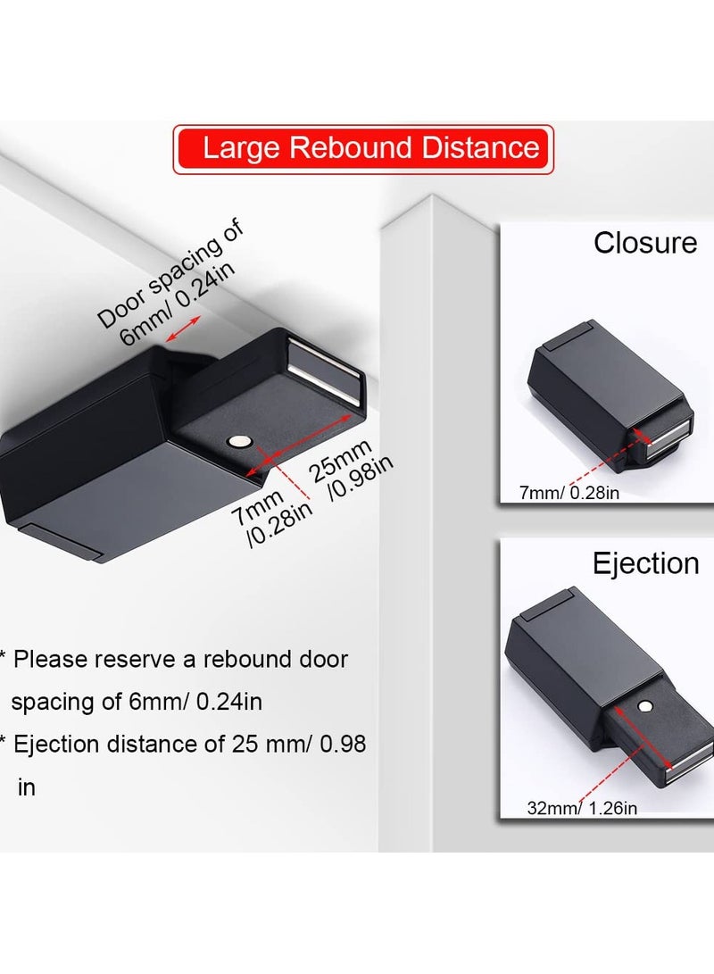 Zikra Heavy Duty Push to Open Door, Latch Cabinet Hardware, 4 Pack Magnetic Push Latch & Lock for Hidden Door Touch Latch and Catch,  Drawer Magnet Push Release Tip on Closet Strong Pop Out (Black) - Image 3