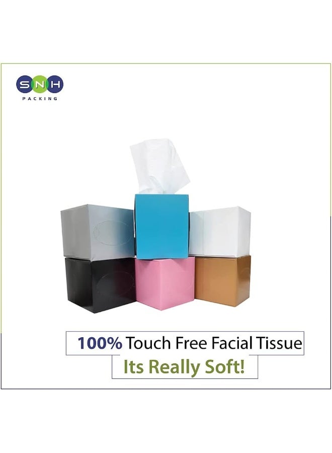 SNH Packing SNH Packing Boutique Facial Tissue – Cube Design, Mixed Colours, Soft Touch | Pack of 6 Boxes  - Image 2