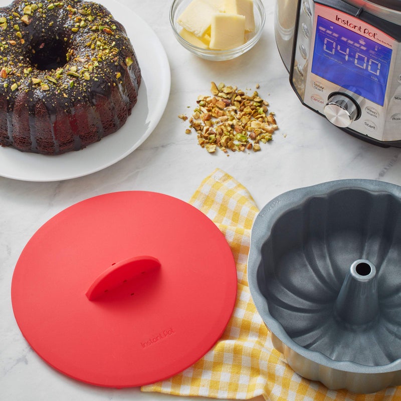 Instant Pot Official Universal Silicone Bakeware Lid, Red - Fits Fluted, Springform & Round Pans For Baking & Cooking, Heat-Resistant, Non-Stick, Dishwasher Safe, Compatible with 6 Qt., 8 Qt. Cookers - Image 3