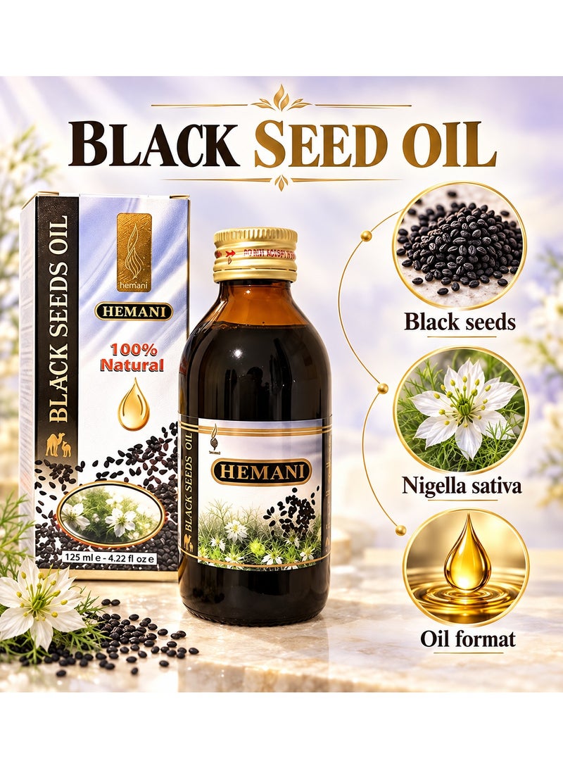 HEMANI Black Seed Oil 125ml | 100% Natural Herbal Oil with Essential Fatty Acids for Health & Beauty - Image 3