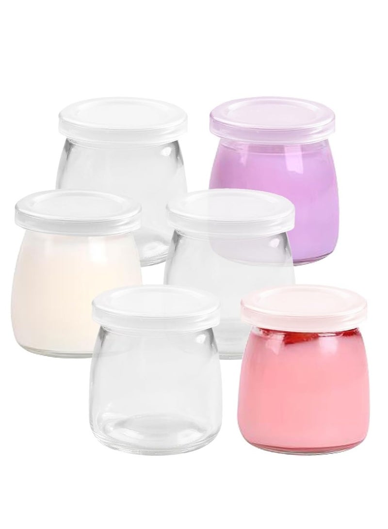 Luxoraq 100ml Yoghurt Jars pudding Jar with Lid 3-Pcs, Glass Container With Lid For Milk Jams Jelly Mousse Yogurt Making, Jam, Jelly, Mousse & Honey - Reusable, Round Containers for Home Kitchen Storage - Image 2