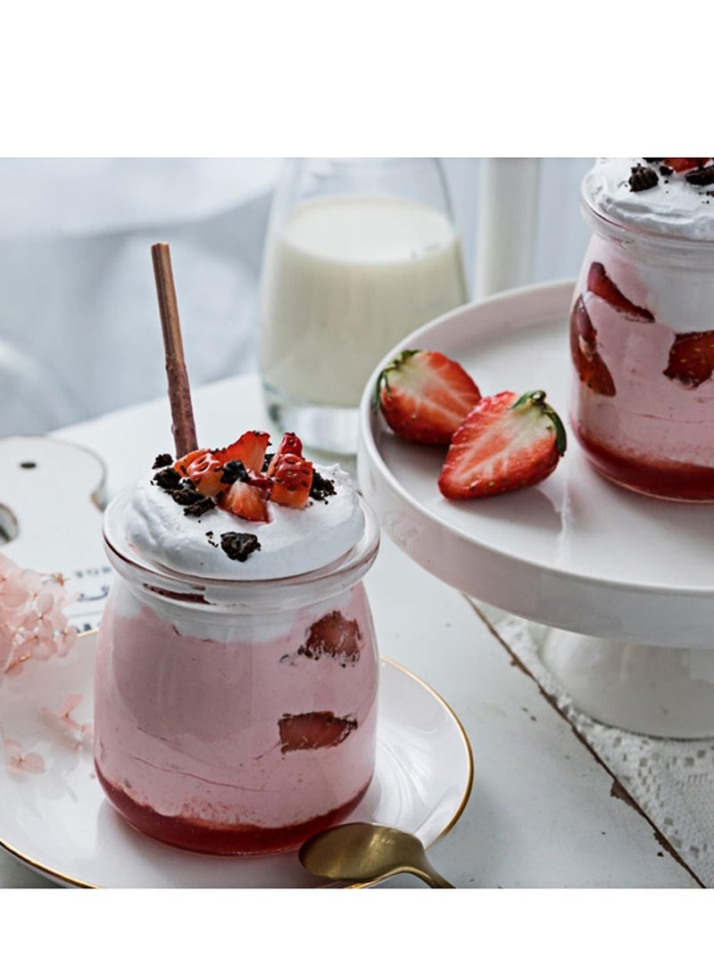 Luxoraq 100ml Yoghurt Jars pudding Jar with Lid 3-Pcs, Glass Container With Lid For Milk Jams Jelly Mousse Yogurt Making, Jam, Jelly, Mousse & Honey - Reusable, Round Containers for Home Kitchen Storage - Image 5