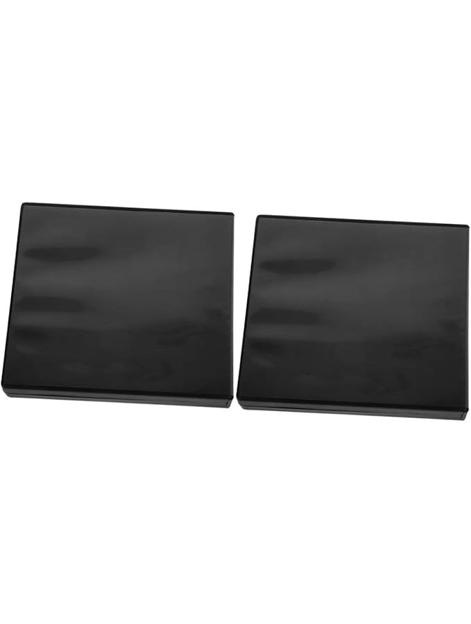2 Pack Acrylic CD DVD Storage Case Black Portable Disc Organizer 15x14x2 5cm - Image 1