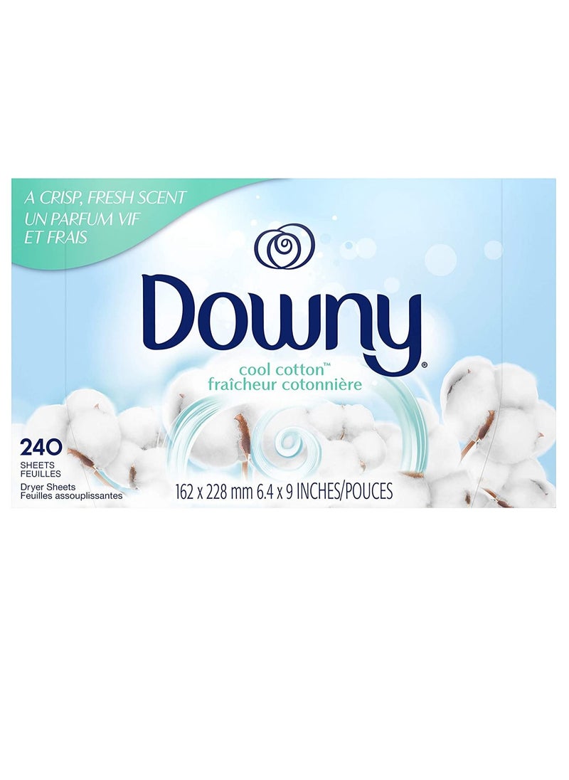 Downy Downy Fabric Softener Dryer Sheets, Cool Cotton, 240 Count  - Image 1