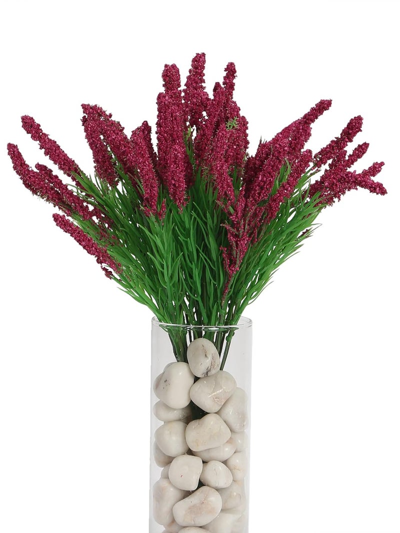 Fourwalls Fourwalls Beautiful Artificial Lavender Flower Bunches for Vase 37 cm Dark Purple Set of 3 Home Decoration Living Room Bedroom Corner Table Top Office Wedding Party Decorative Items  - Image 3