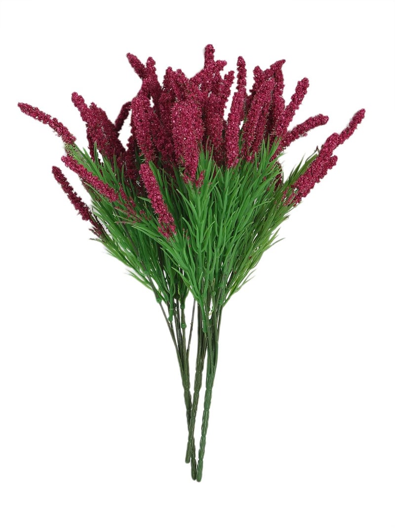 Fourwalls Fourwalls Beautiful Artificial Lavender Flower Bunches for Vase 37 cm Dark Purple Set of 3 Home Decoration Living Room Bedroom Corner Table Top Office Wedding Party Decorative Items  - Image 4
