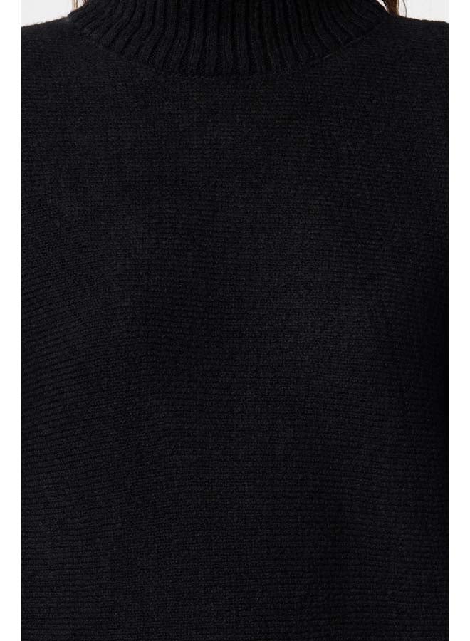 trendyol Black Soft Textured Wide Fit Knitwear Sweater TWOAW20KZ1059 - Image 3