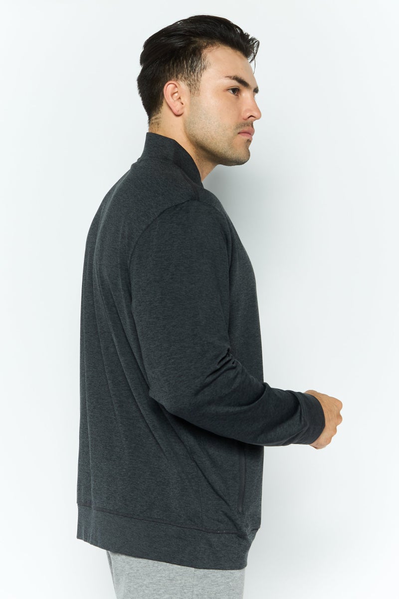 SKECHERS Men Sportswear Fit Long Sleeve Outdoor Hoodie, Charcoal  - Image 3